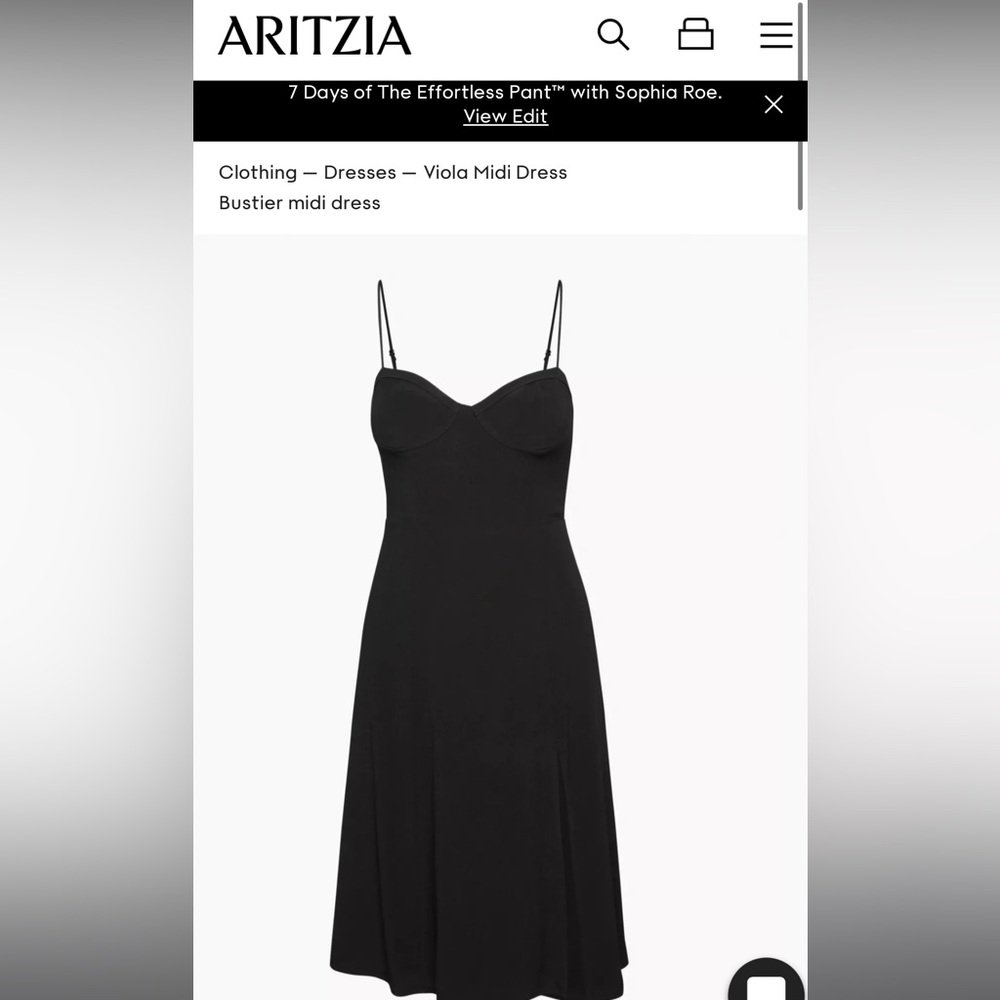 Aritzia, black midi dress
